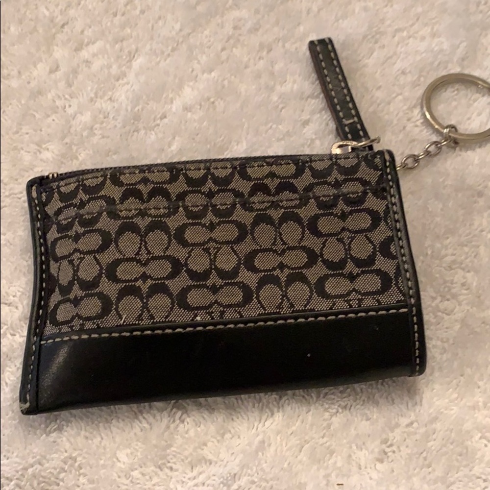 Coach Signature Black and Gray card holder